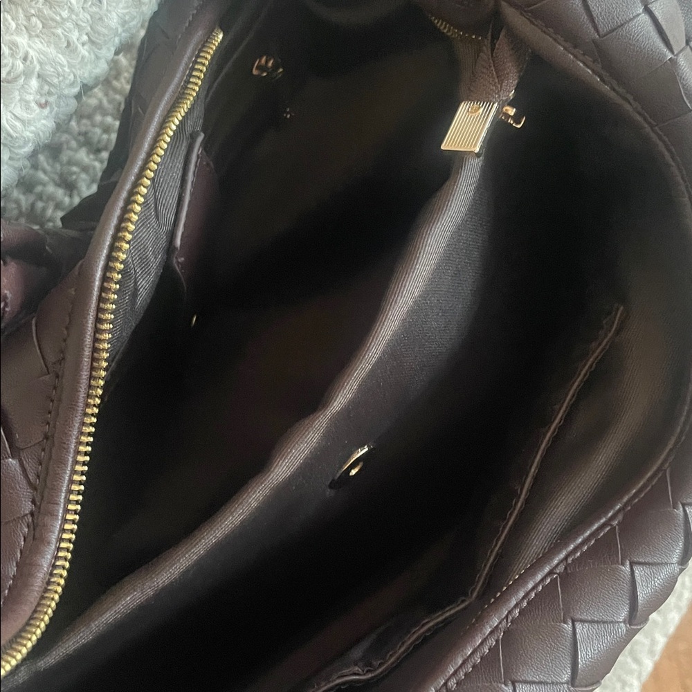 Melie Bianco large satchel: Brown Leather Woven Hobo Bag - Picture 4 of 4